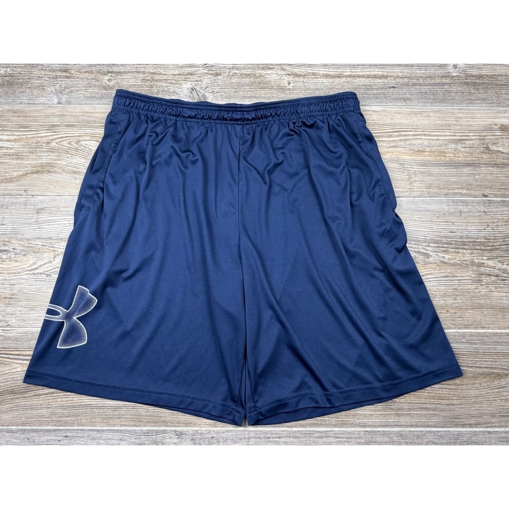 Under Armour UA Tech Men's XXL Shorts Navy Blue 1306443 Gym Athleisure Sports‎